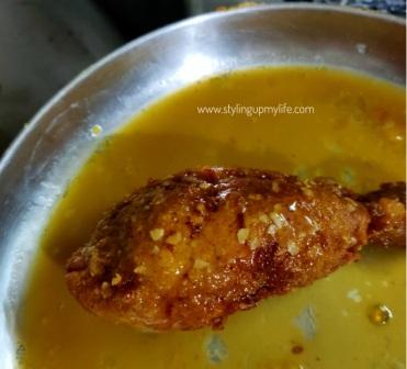 Beaten eggs KFC style fried chicken recipe