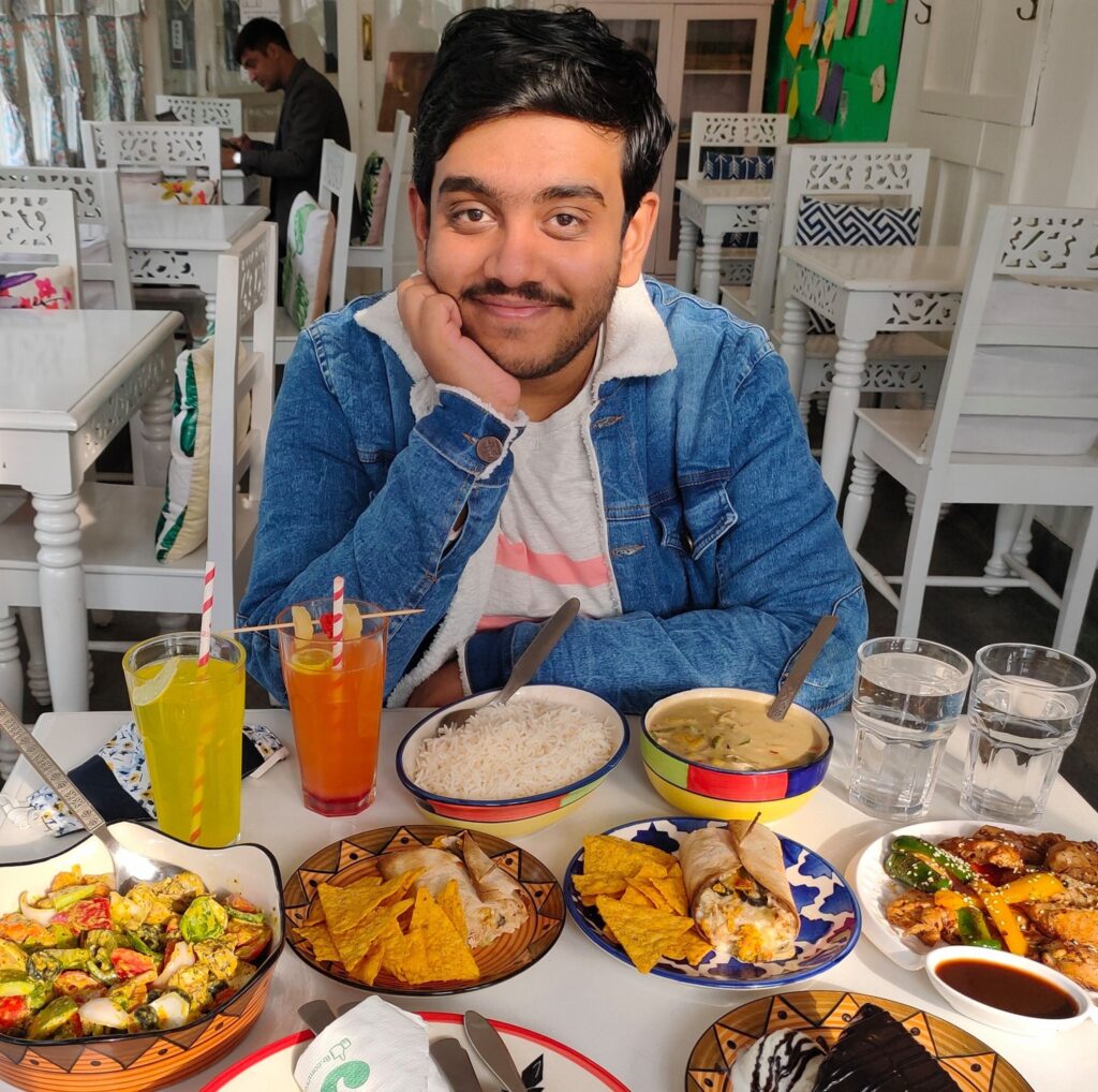 Foodicted Fellow aka Aritro Chattopadhyay at a cafe in Dehradun